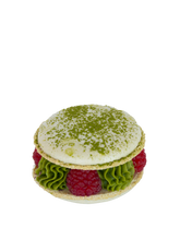 Load image into Gallery viewer, Matcha and Raspberry Macaron